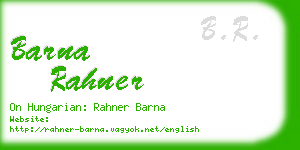 barna rahner business card